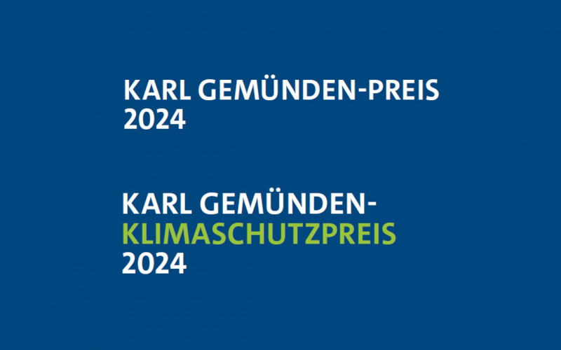 Schriftzug Karl Gemünden-Preis auf blauem Grund