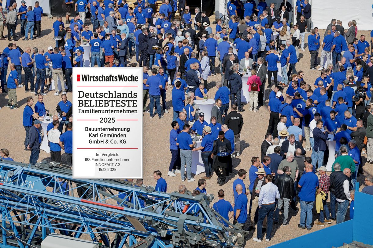 Studie der WirtschaftsWoche: Bauunternehmung Gemünden zählt zu den beliebtesten Familienunternehmen Deutschlands